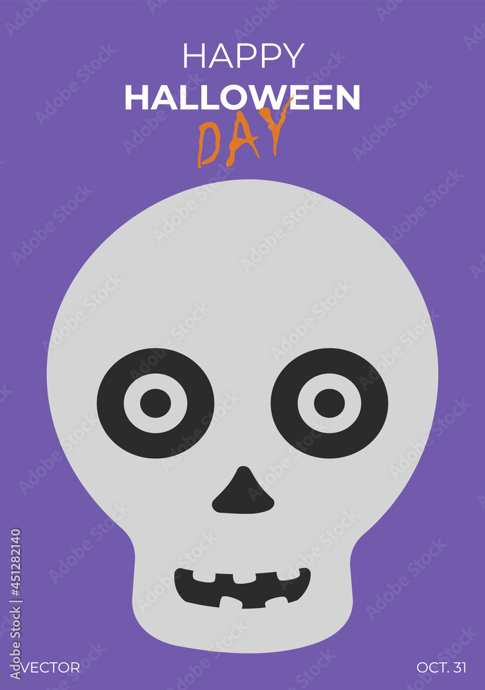 Happy halloween day. October 31. Vector illustration concept. Perfect for poster, media banner, cover or postcard. Simple, vector, flat illustration.