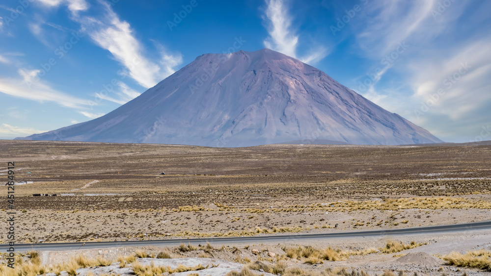 Majestic El Misti volcano mountain in Arequipa, Peru