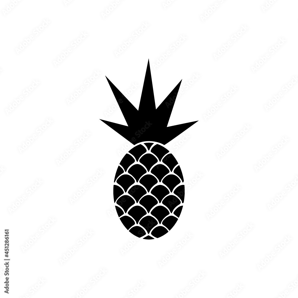 Obraz premium Pineapple silhouette icon isolated on white background