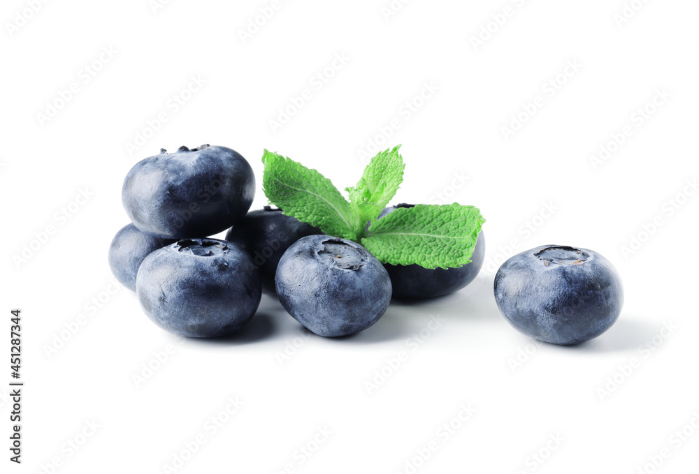 handful of fresh ripe blueberries isolated on white background handful of fresh ripe blueberries isolated on white background