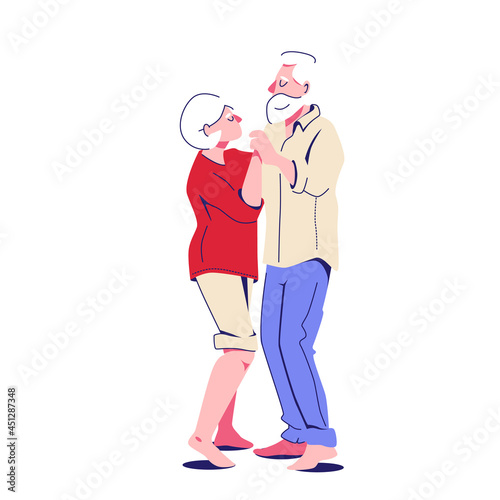romantic dance of two elderly people