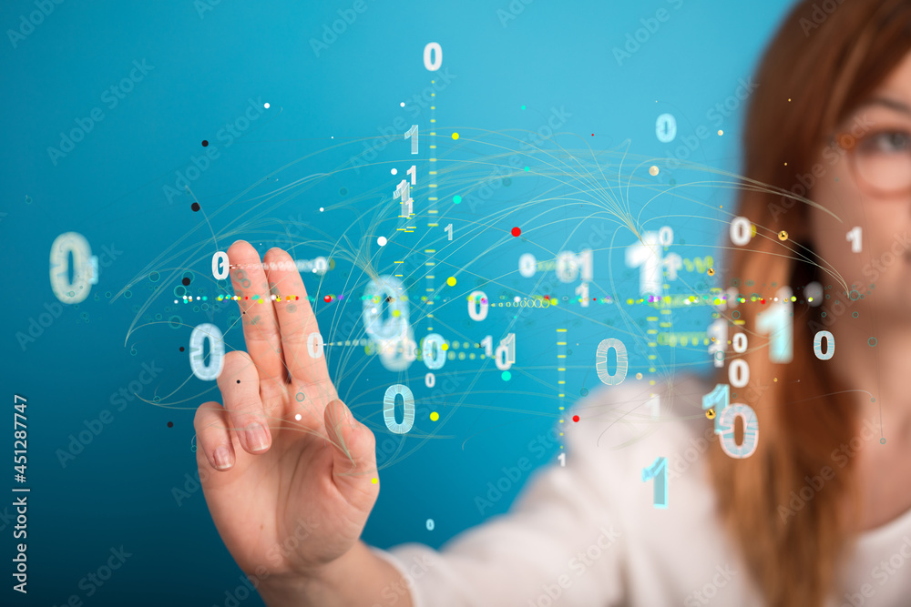 Digital cyberspace with particles and Digital data network connections concept. Digital cyberspace with particles and Digital data network connections concept.