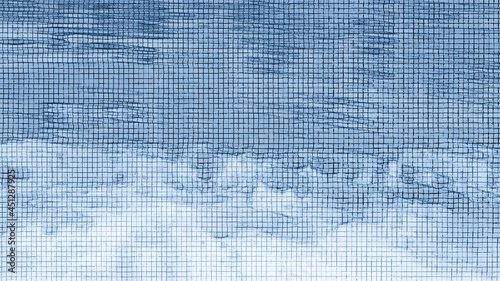 Wallpaper Mural White-blue abstract background. On a white-blue background, many abstract blue lines of various shapes, lengths and sizes create an abstract contour drawing in a blue matrix Torontodigital.ca