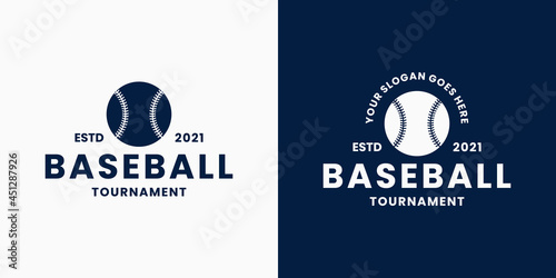 set baseball with ball logo design badge for sport