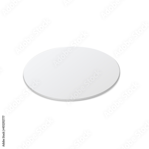 Circle beermat, bierdeckel isolated on white background with shadow