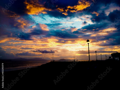 wind turbine at sunset