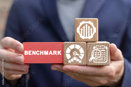 Business concept of benchmark. Benchmarking. photo