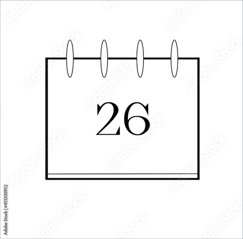 Vector with schedule icon with the month days.