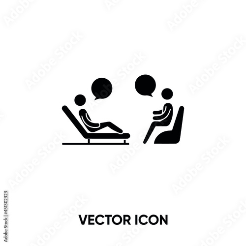 Psychologist couch vector icon. Modern, simple flat vector illustration for website or mobile app.Psychologist or psychotherapy symbol, logo illustration. Pixel perfect vector graphics	