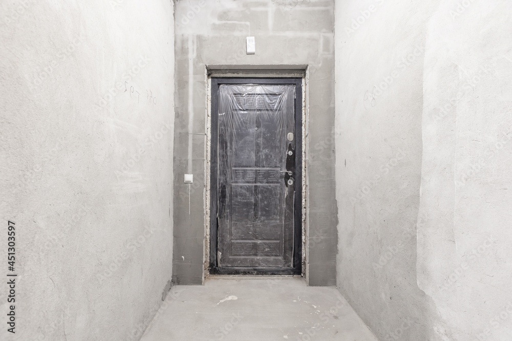 interior of the apartment without decoration in gray colors