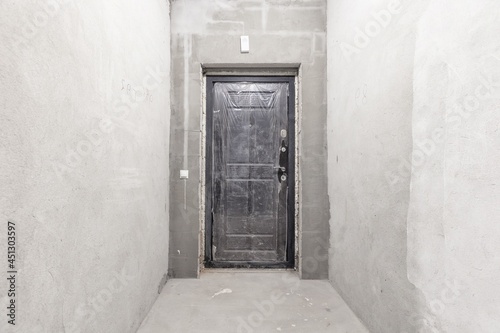 interior of the apartment without decoration in gray colors