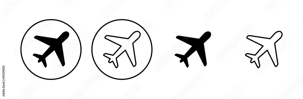 Plane icon set. Airplane icon vector. Flight transport symbol. Travel illustration. Holiday symbol