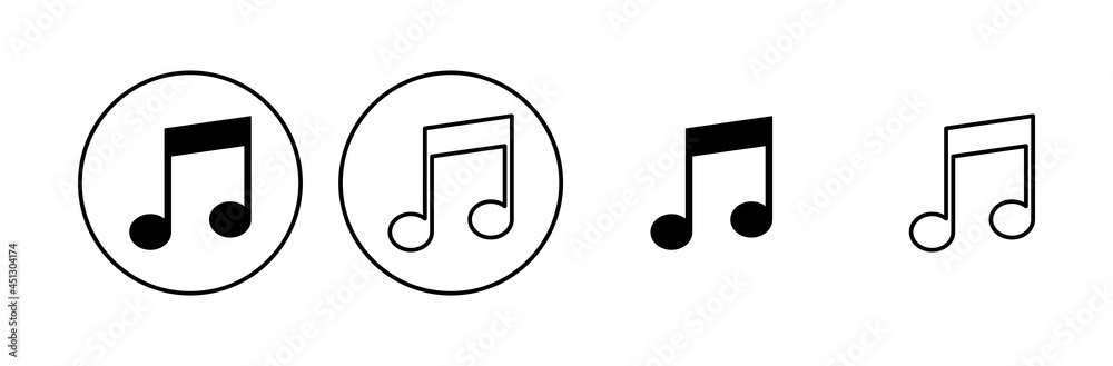 Music icon set. note music icon vector Music icon set. note music icon vector