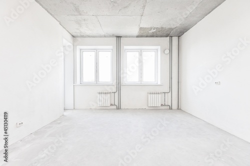 interior of the apartment without decoration in gray colors