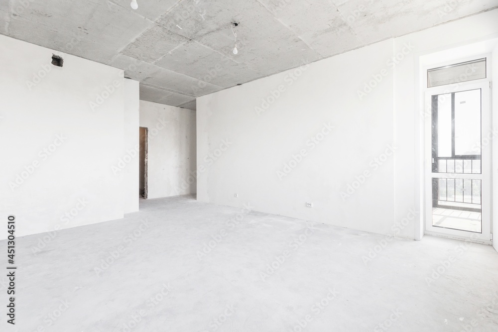 interior of the apartment without decoration in gray colors interior of the apartment without decoration in gray colors