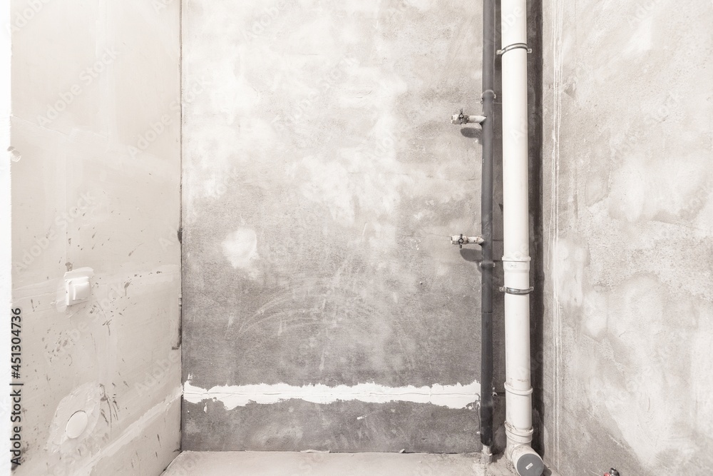 interior of the apartment without decoration in gray colors