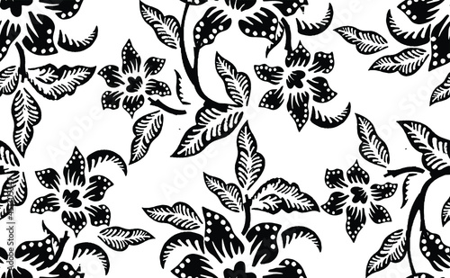 Indonesian batik motifs with very distinctive plant patterns