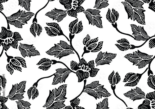 Indonesian batik motifs with very distinctive plant patterns