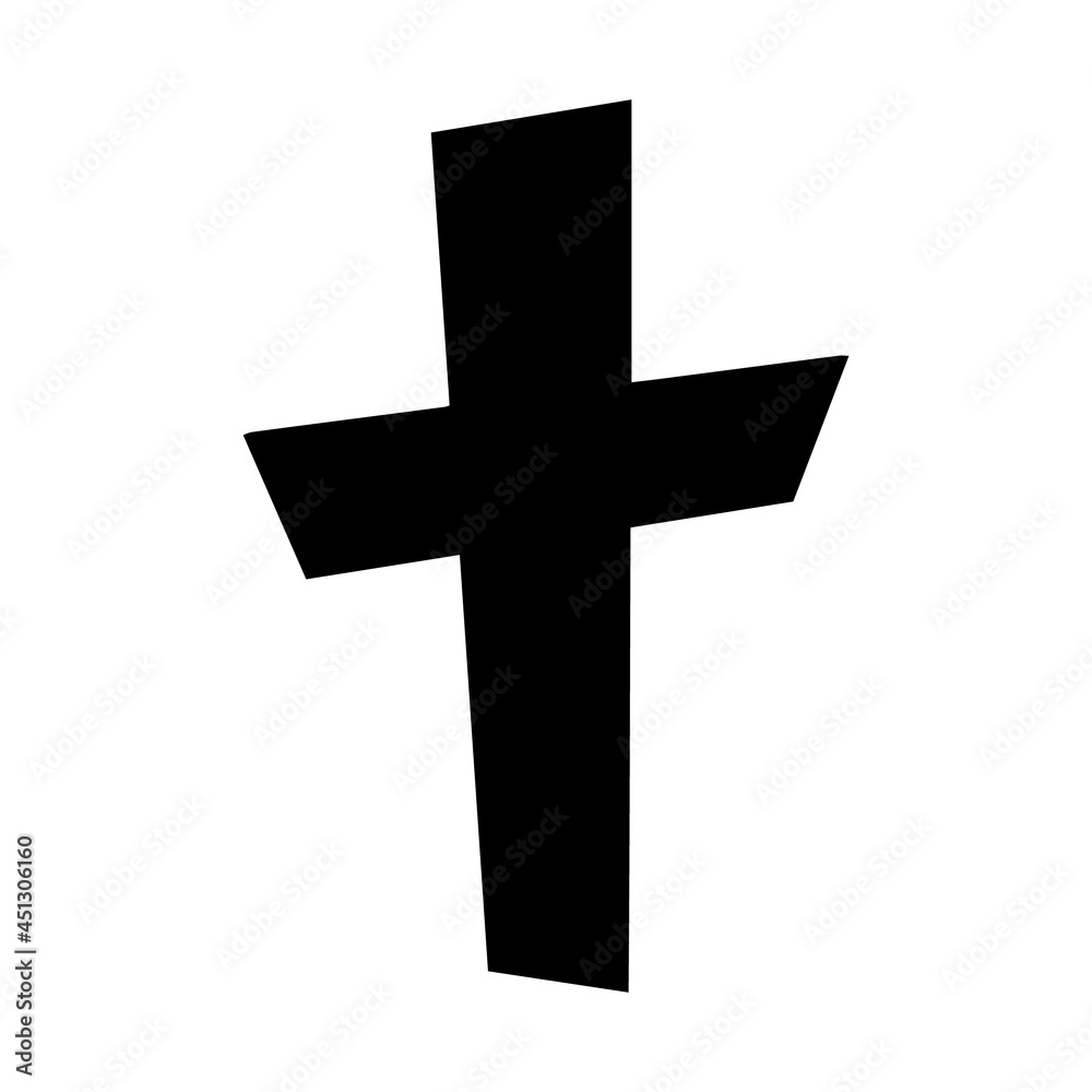 Black cross on a white background. vector illustration