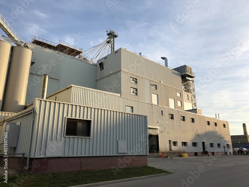 Industrial wheat flour mill exterior