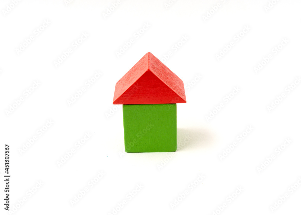 Multicolor toy wooden blocks isolated on white background. Multicolor toy wooden blocks isolated on white background.