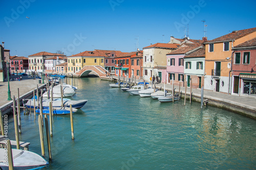 Architecture of buildings in Murano Island  Venice  Italy  2019