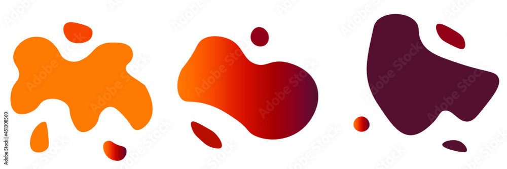 Isolated set of abstract graphic elements with liquid shapes in autumn colors. template for the design of flyers, brochures, backgrounds. Vector illustration. Isolated set of abstract graphic elements with liquid shapes in autumn colors. template for the design of flyers, brochures, backgrounds. Vector illustration.