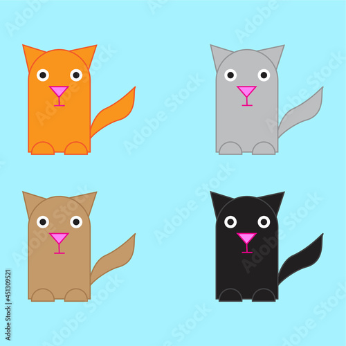 Fototapeta Naklejka Na Ścianę i Meble -  Doodle cats. Abstract painting. cats in vintage style. Vector illustration. Stock image.