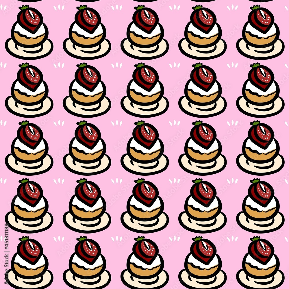 seamless pattern of sweet cake seamless pattern of sweet cake