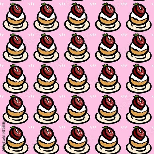 seamless pattern of sweet cake