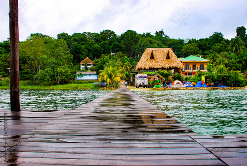 wooden bridge over the river
