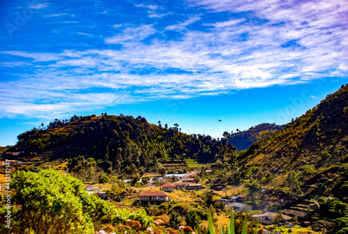 landscape with blue sky