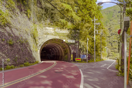 Tunnel Road with a beautiful place in Japan