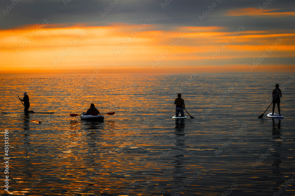 sunset on the sea