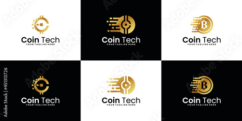 technology coin logo design inspiration collection