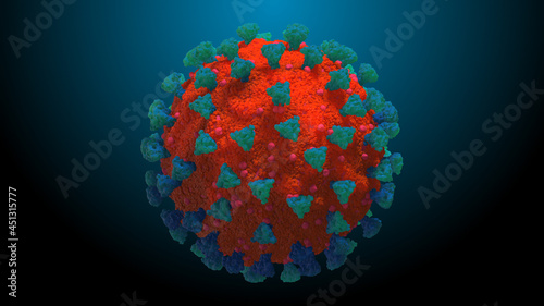 Virus variants outbreak covid-19 viral cell mutation Delta  Gamma  - 3D Illustration Rendering