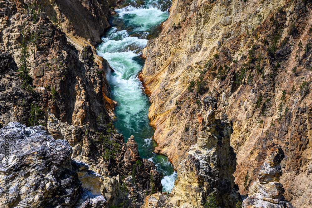 Yellowstone river in the Grand Canyon of the Yellowstone, Yellowstone National Park, USA
