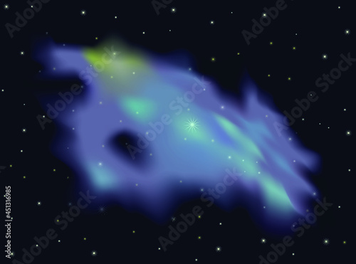Bluish nebula vector illustration