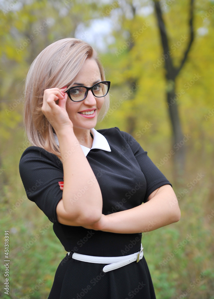 portrait of a woman in glasses portrait of a woman in glasses