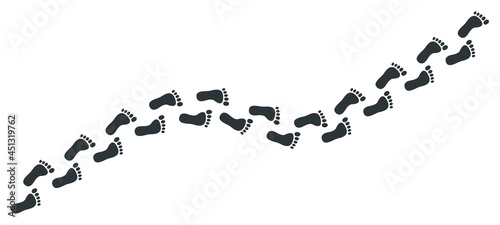 Footprints sole tracking path icon vector illustration. Step footprint symbol