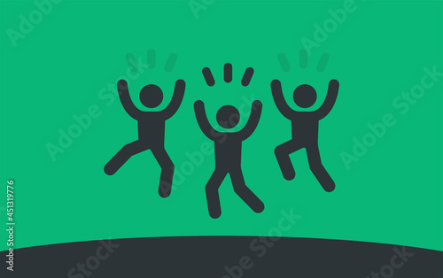 Happy people are jumping icon.