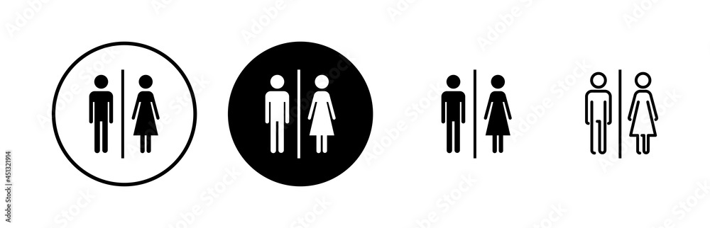 Toilet icons set. Toilet sign. Man and woman restroom sign vector. Male and female icon Toilet icons set. Toilet sign. Man and woman restroom sign vector. Male and female icon