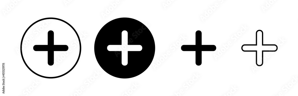 Plus Icons set. Add plus icon. Addition sign. Medical Plus icon Plus Icons set. Add plus icon. Addition sign. Medical Plus icon