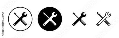 Repair icons set. Wrench and screwdriver icon. Settings vector icon. Maintenance
