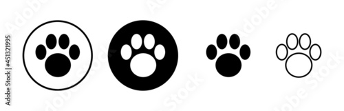 Paw icons set. Paw Print icon
