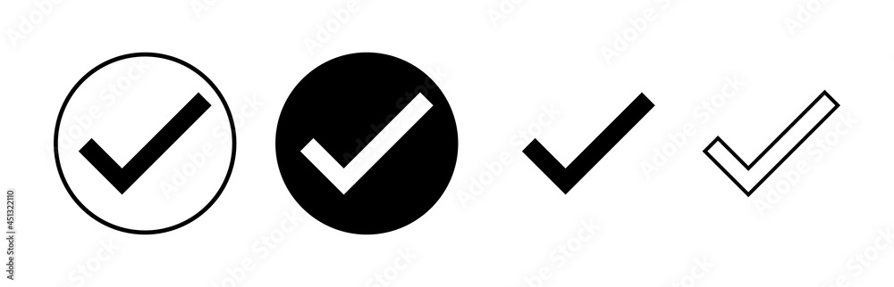 Check icons set. check mark icon. check list button icon. Tick Check icons set. check mark icon. check list button icon. Tick