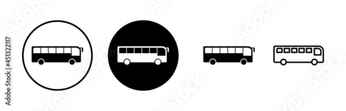 Bus Icons set. Bus vector icon. Public transport symbol.