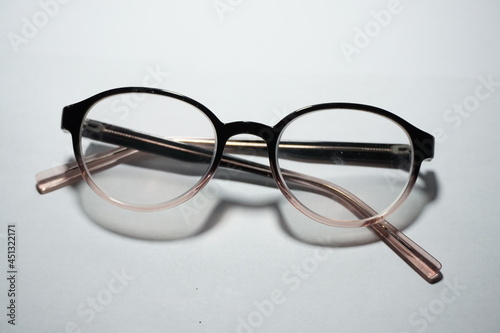 a pair of glasses on a white background