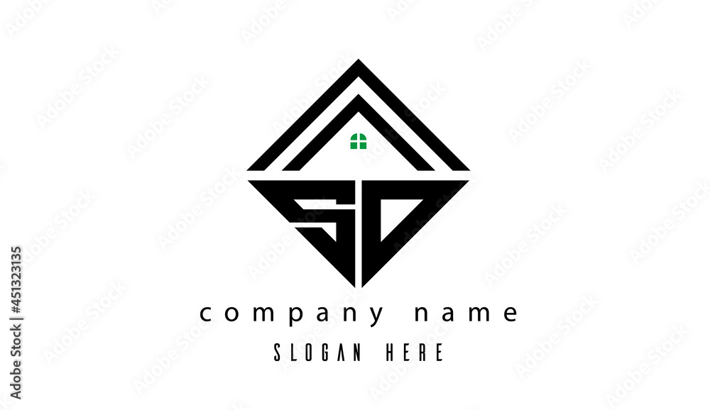 SO creative real estate latter logo SO creative real estate latter logo