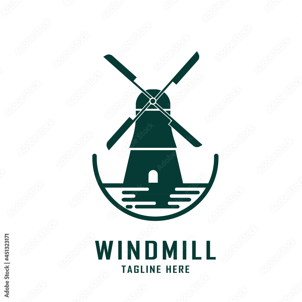 windmill simple logo design template design